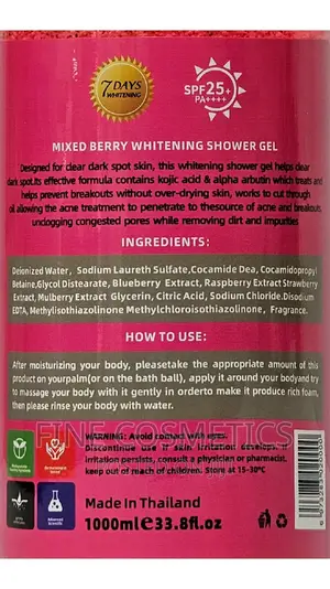 Supreme Glutawhite 1500000mg Whitening Strawberry Shower Gel