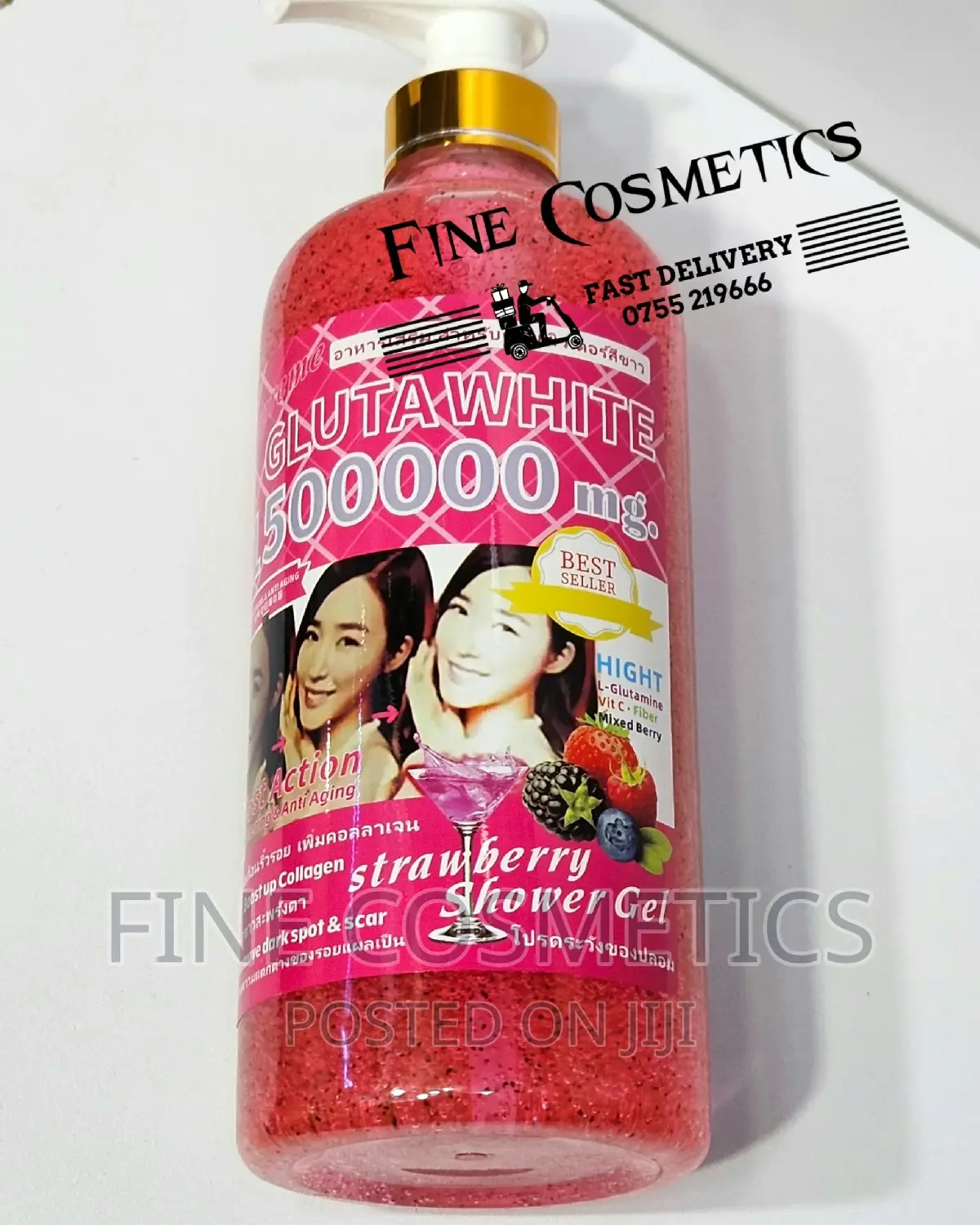 Supreme Glutawhite 1500000mg Whitening Strawberry Shower Gel
