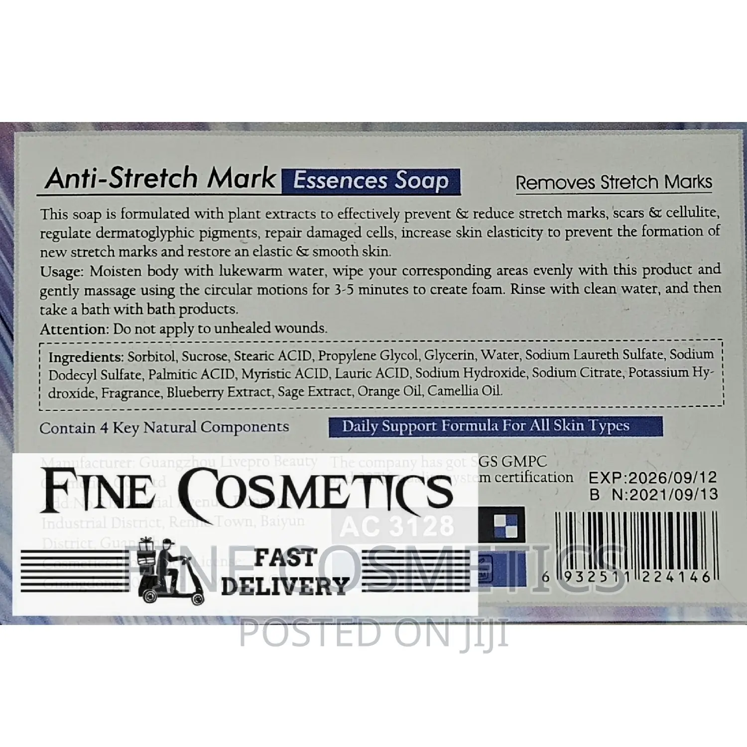Stretch Marks Remover Soap, Wrinkle+Cellulite Reduction Soap