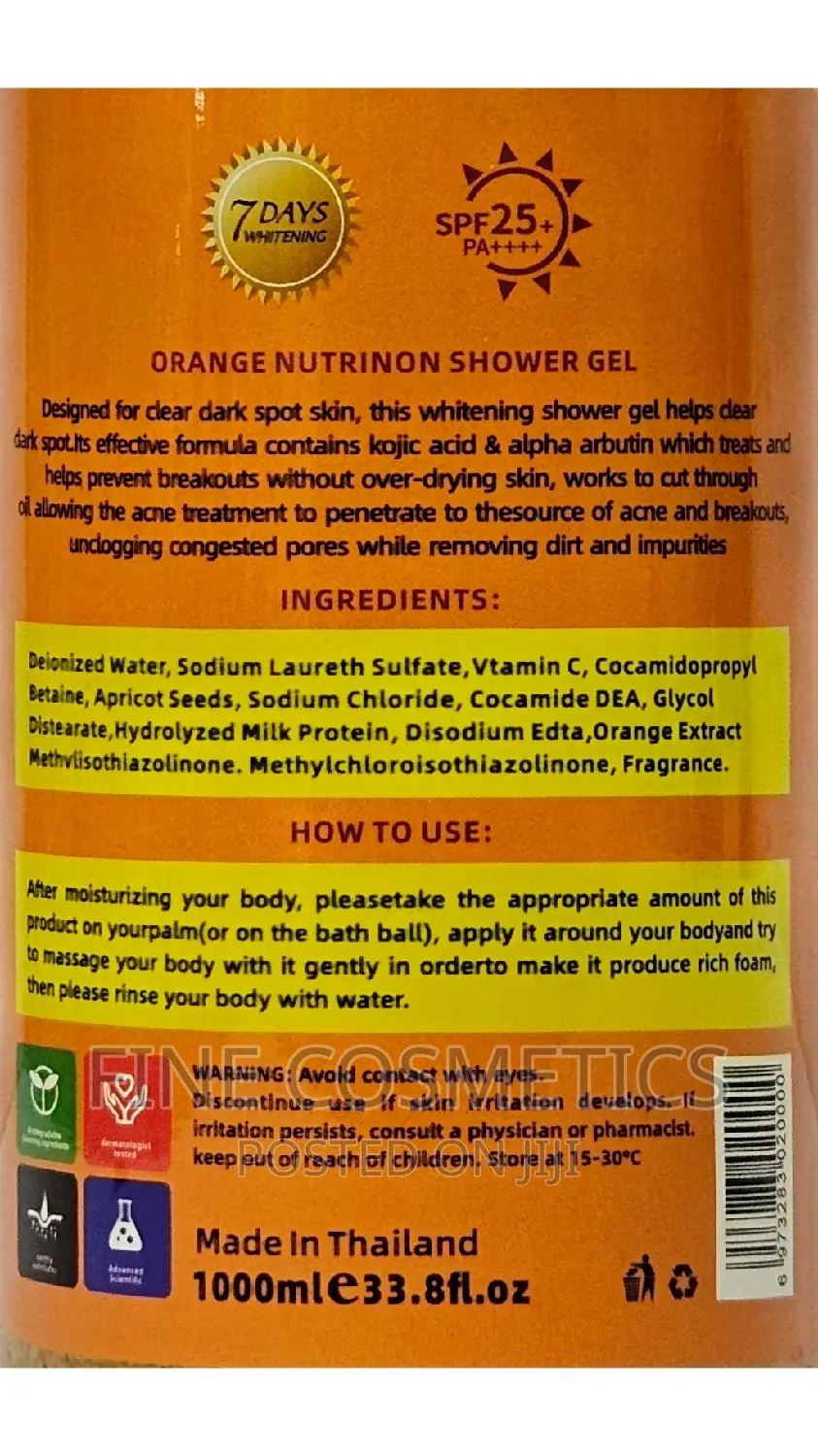 ACORBIC Vitamin C1000mg Orange Nutrtion Whitening Shower Gel