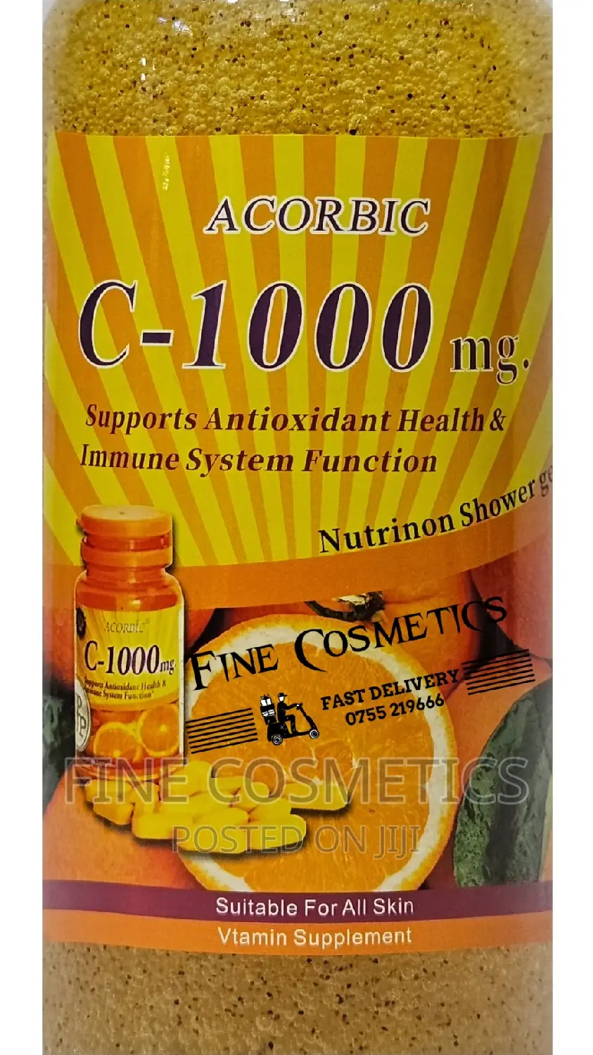 ACORBIC Vitamin C1000mg Orange Nutrtion Whitening Shower Gel