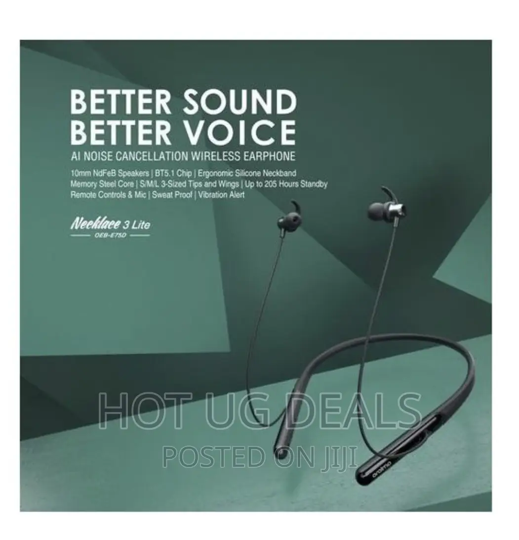 Oraimo Shark 4 Neckband Wireless Earphone - Black