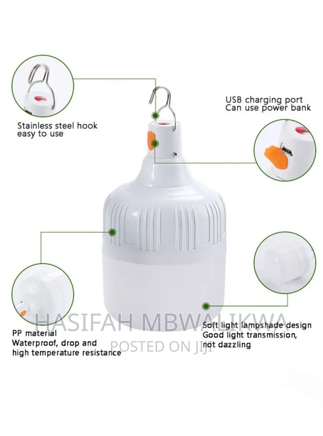 DP Light Rechargeable Bulb With USB- 30W