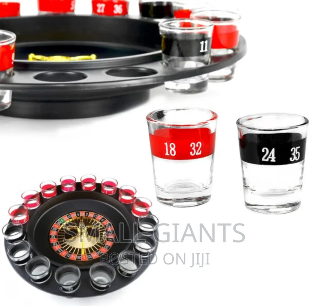 Shot Glass Roulette, Drinking Game Set (2 Balls 16 Glasses)