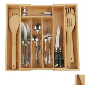 Bamboo Drawer Cutlery Organizer.