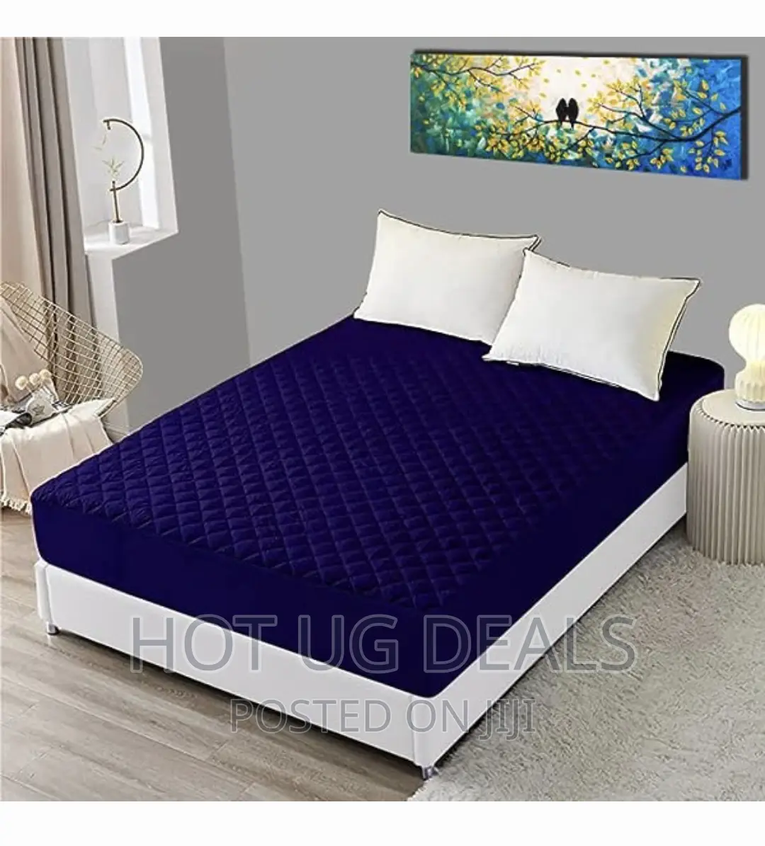 5*6 Water Proof Mattress Protector-navy Blue Print May Vary