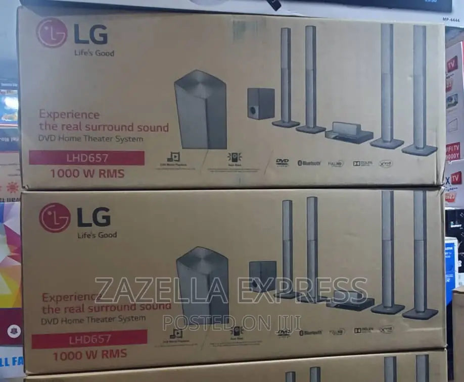 Lg Lhd657 1000w 5.1ch DVD Home Theatre System, 4 Tall Boy.