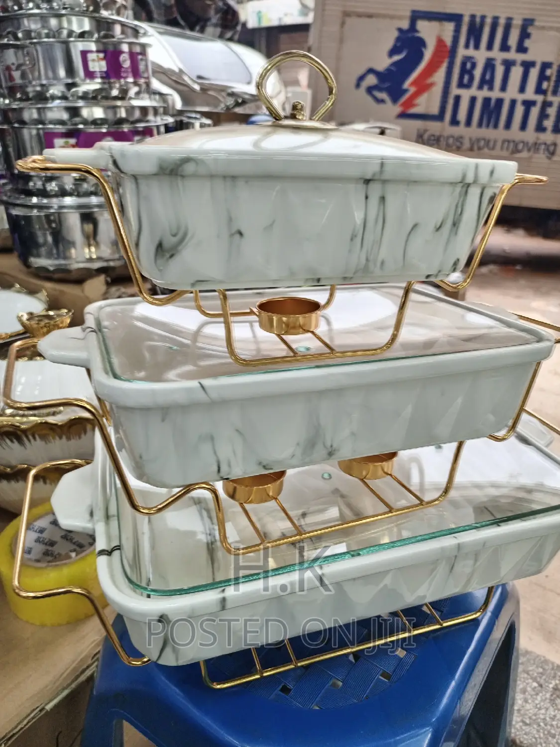 3pc Rectangular Food Warmer