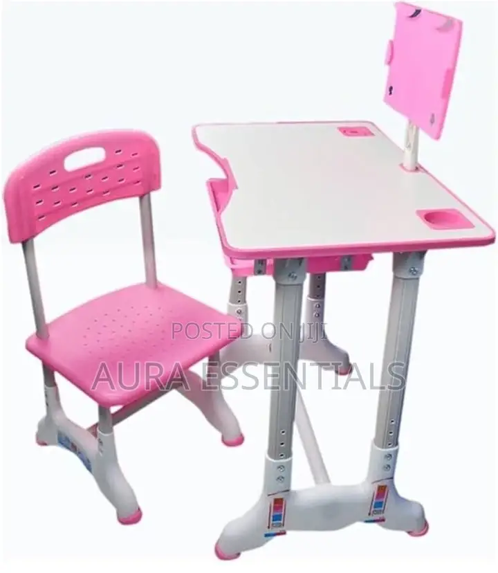 Adjustable Height Children Kids Study Table and Chair Set