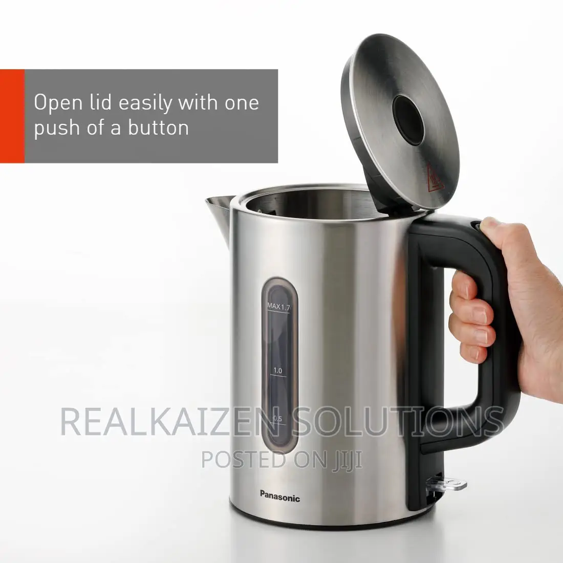 PANASONIC 1.7L Silver Cylindrical Body Electric Kettle 2200W