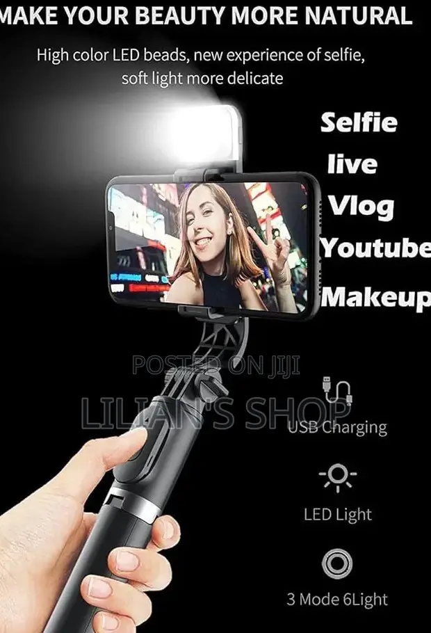 Bluetooth Selfie Stick and Tripod Stand With Wirelessremote