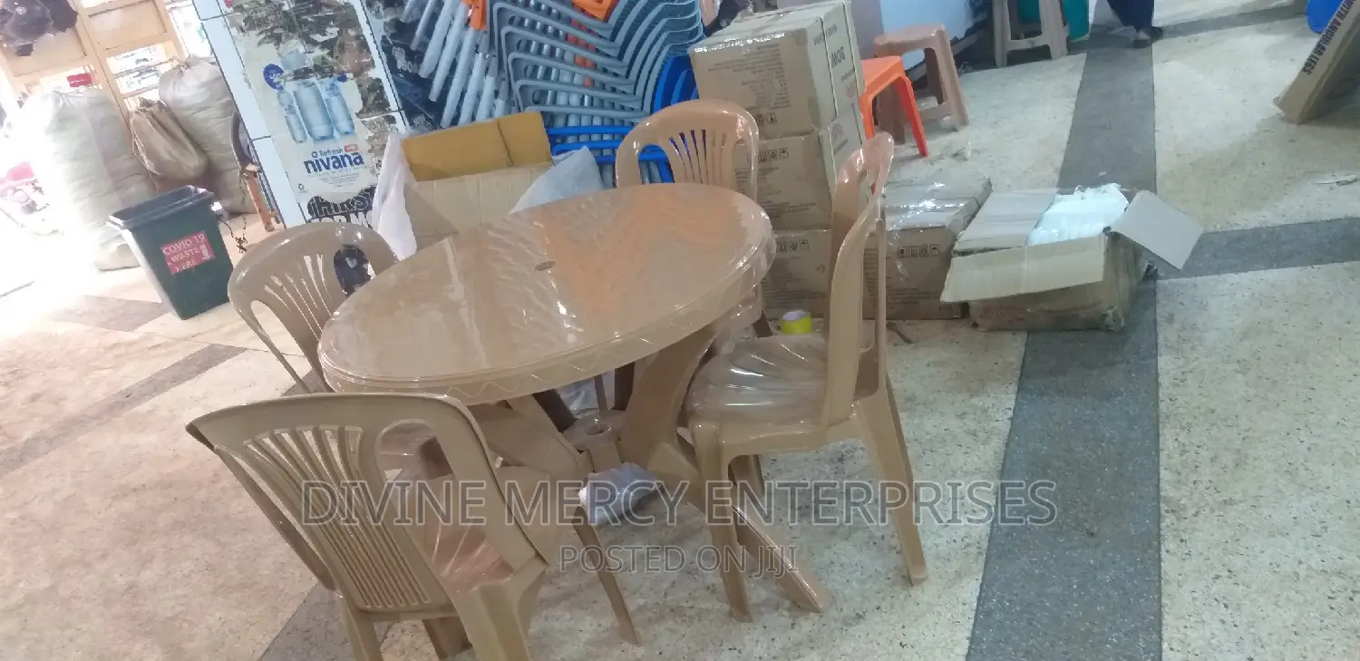Aset of Plastic Armless Chair and Atable