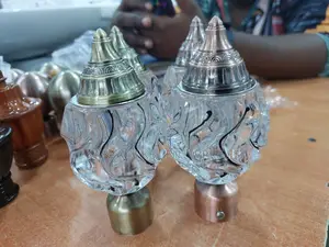Executive Glass Endicaps for Curtain Rods( Price for a Pair)
