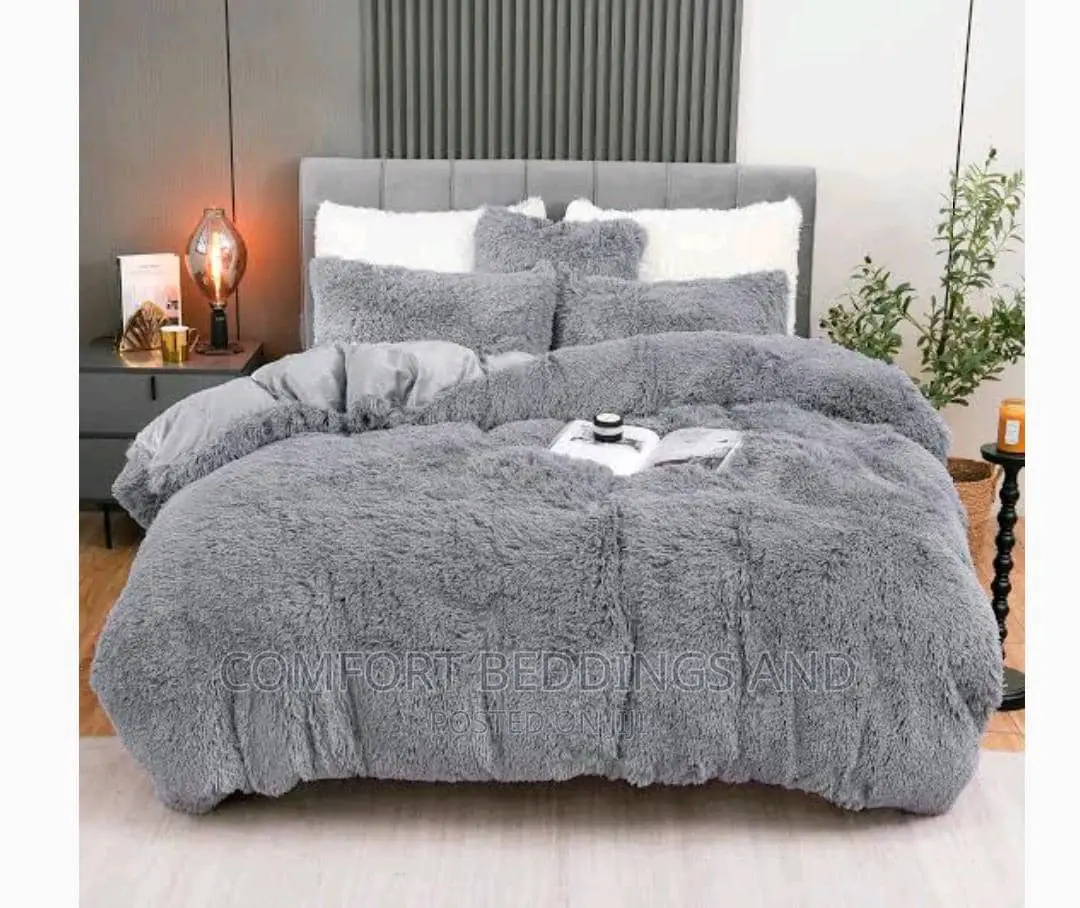 Fluffy Bedcover Duvet Gray