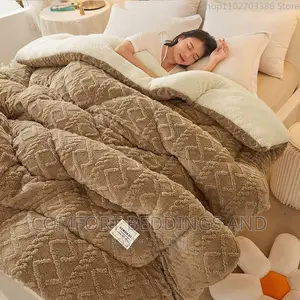 Velvet Bedcover Duvet Brown