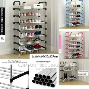 Photo - Simple Metallic Shoe Rack Six Layers