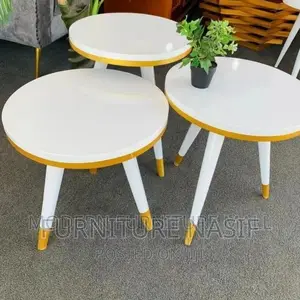 Stools White and Gold