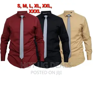Bundle of 3 Mens Designer Shirts - Maroon,Black,Cream
