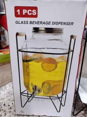 5L Glass Juice Dispenser With Stand