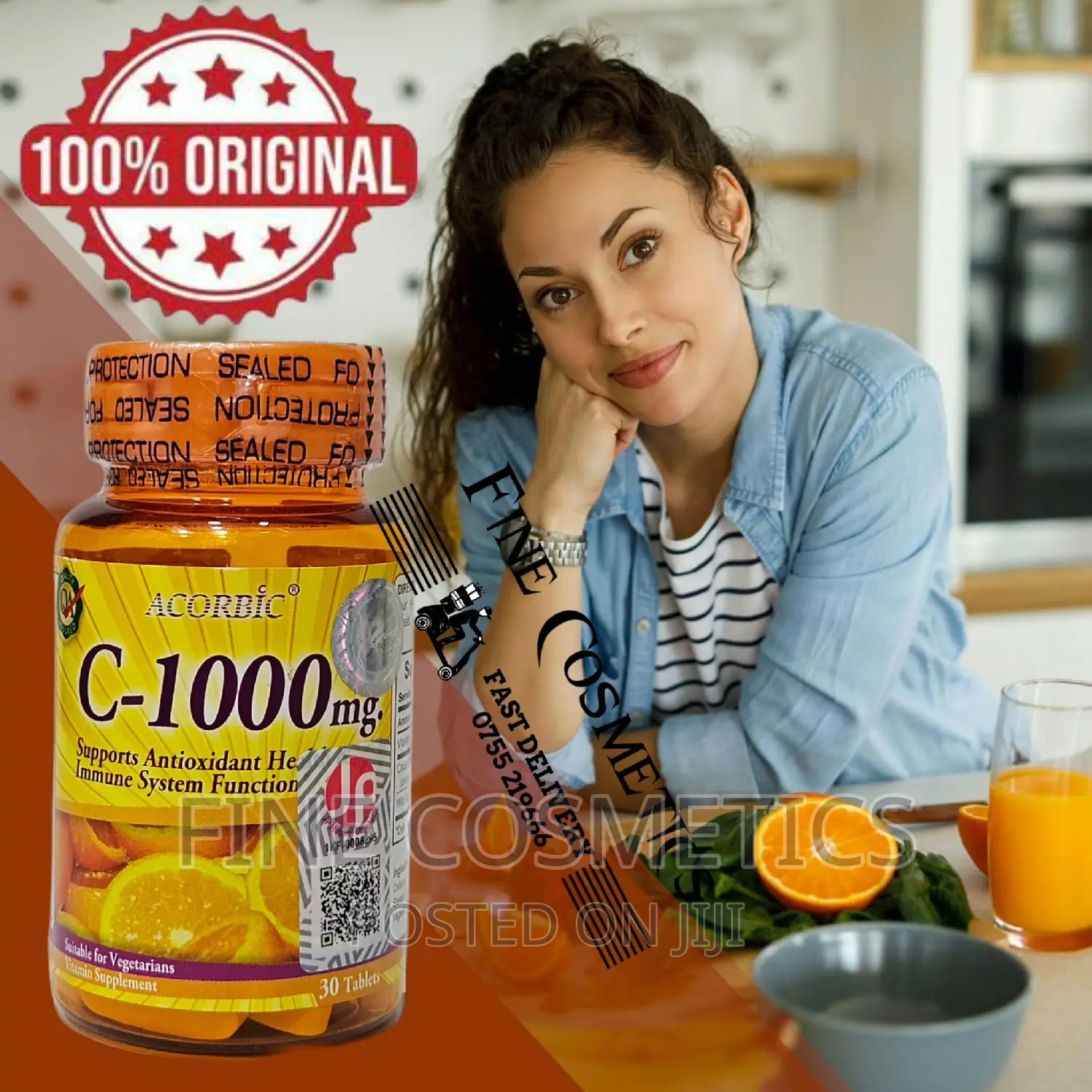 Acorbic Vitamin C 1000mg Healthy Skin + Immune Support Pills