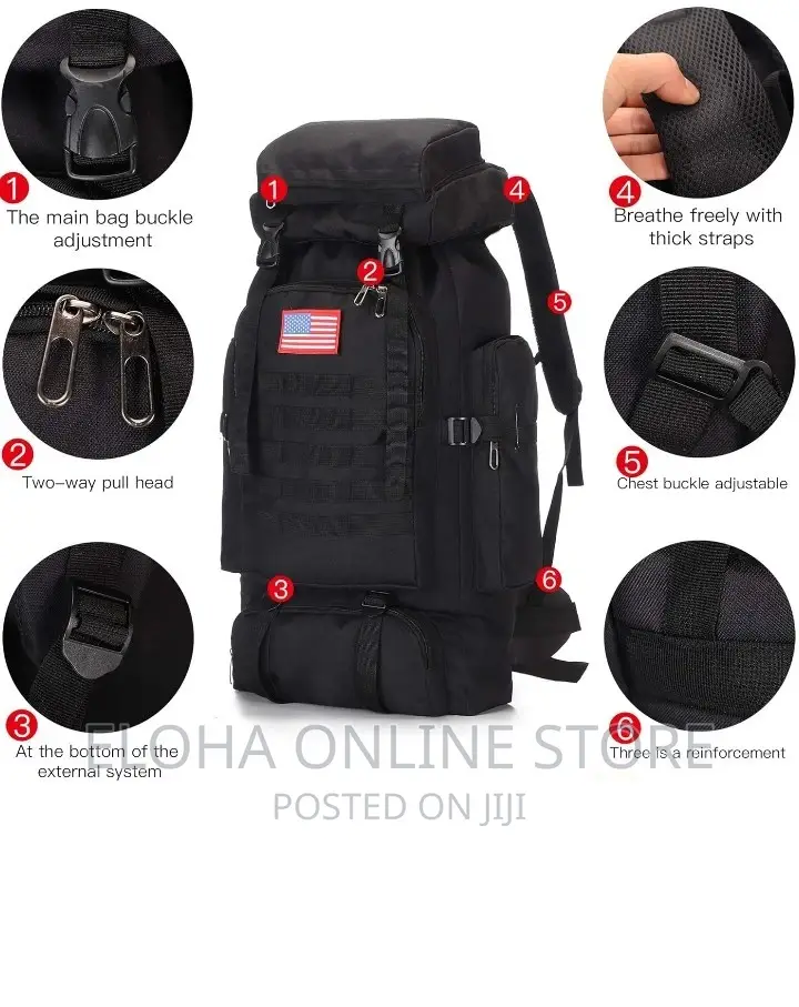 70L Backpack Camping Travel Bag