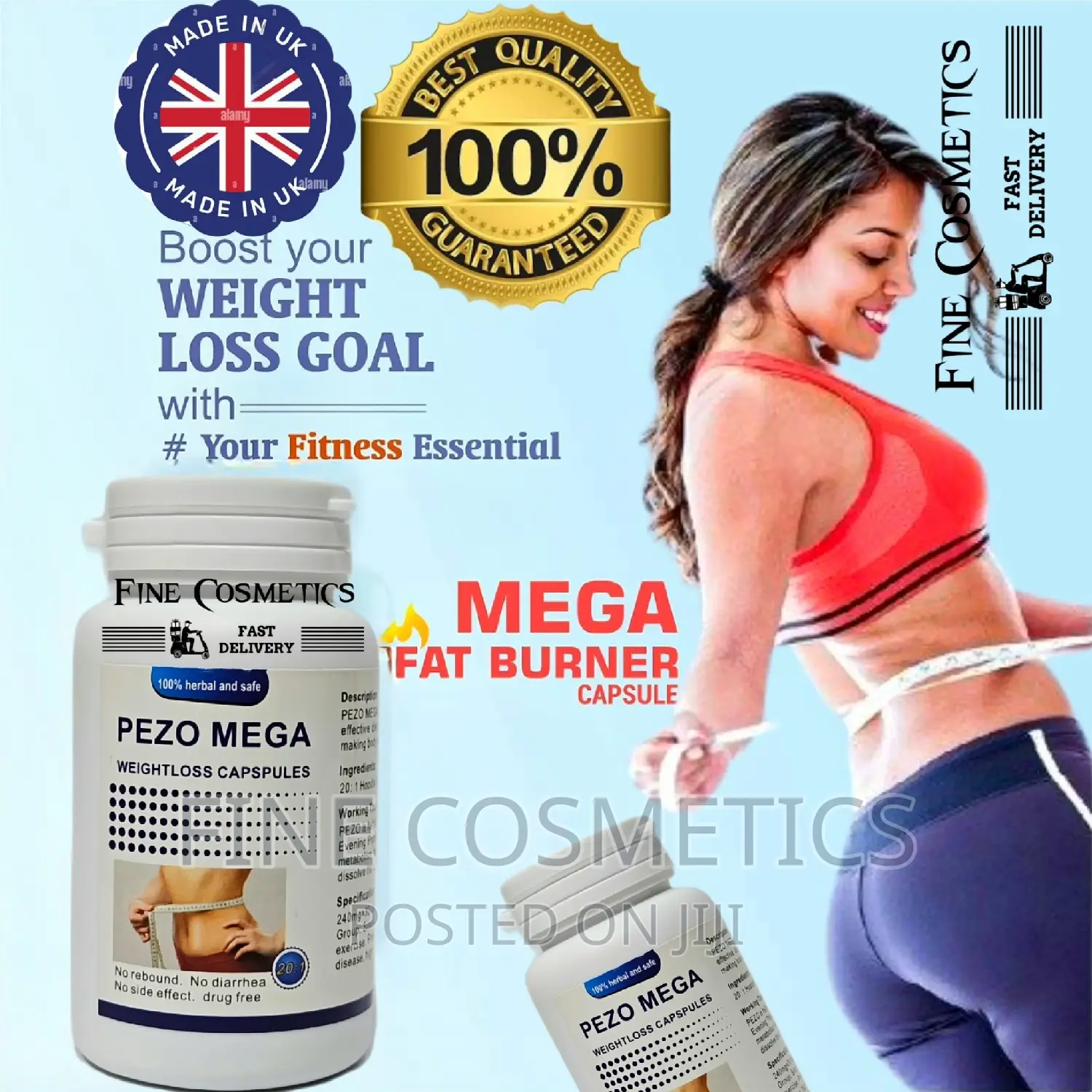 Pezo Mega Vip Weight Los Premium Slimming Fat Burner Caps Uk