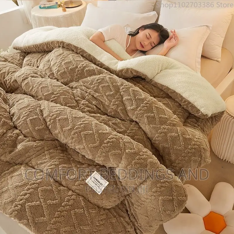 Velvet Bedcover Duvet Brown