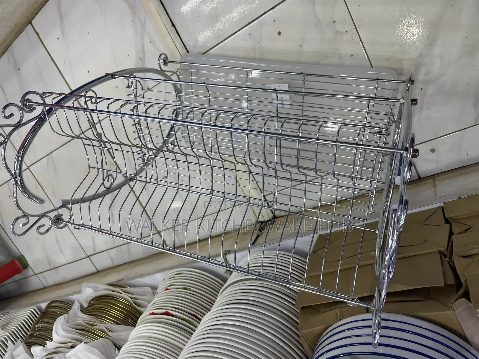 Royal 3 Layer Premium Nickel Plated Dish Rack Stand