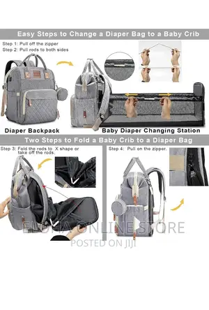 Multifunctional Baby Diaper Bag, Backpack And Bed