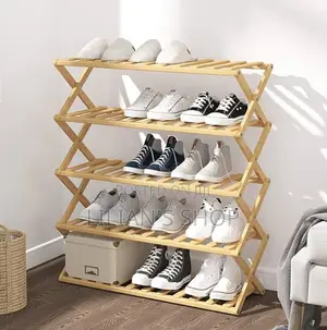 Foldable Wooden Shoe Rack