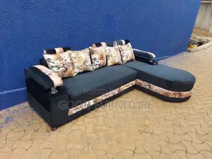Lovely Black L Sofa Set