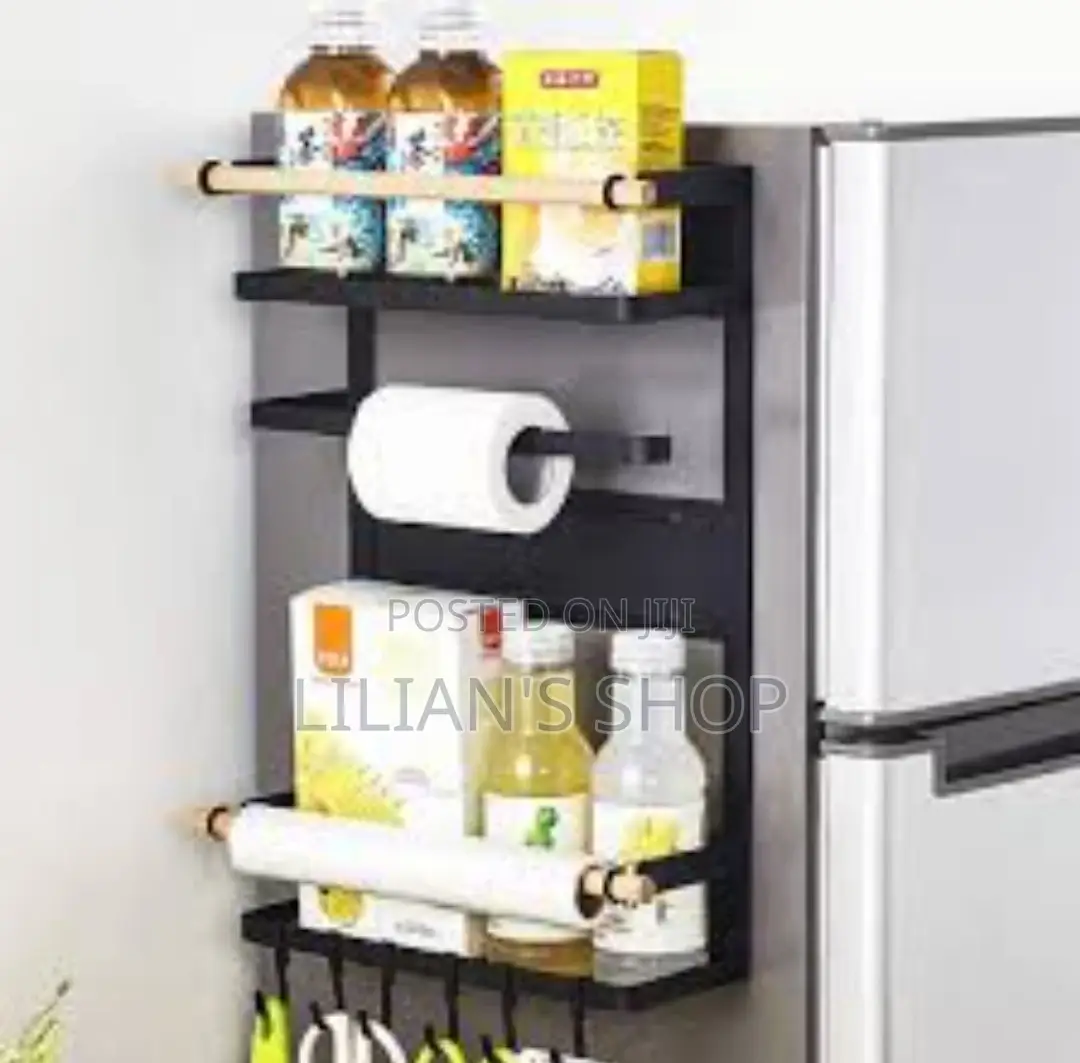 Magnetic Fridge Side Shelf Storage Organizer Rack