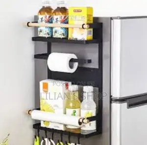 Magnetic Fridge Side Shelf Storage Organizer Rack