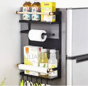 Magnetic Fridge Side Shelf Storage Organizer Rack
