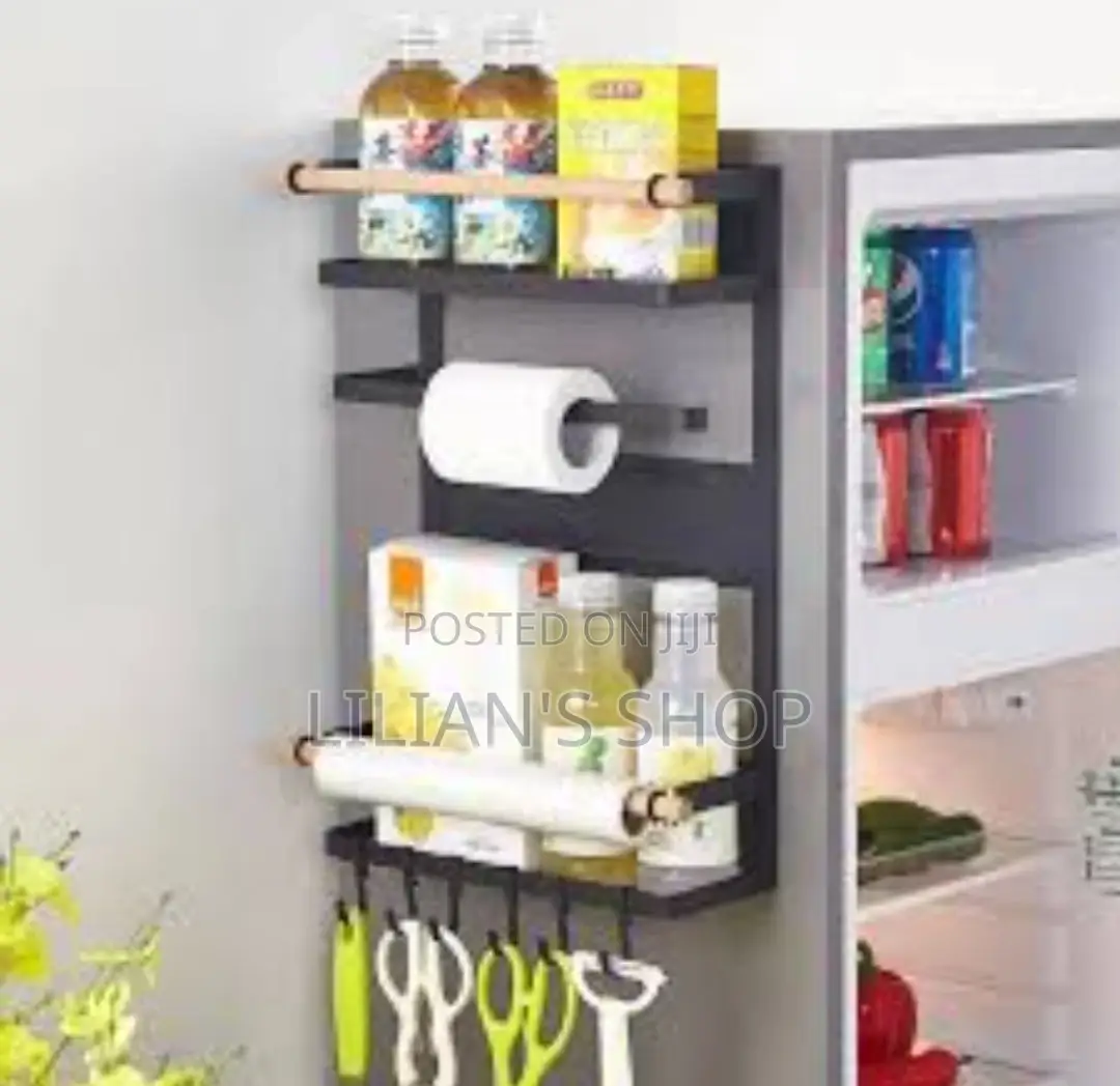 Magnetic Fridge Side Shelf Storage Organizer Rack