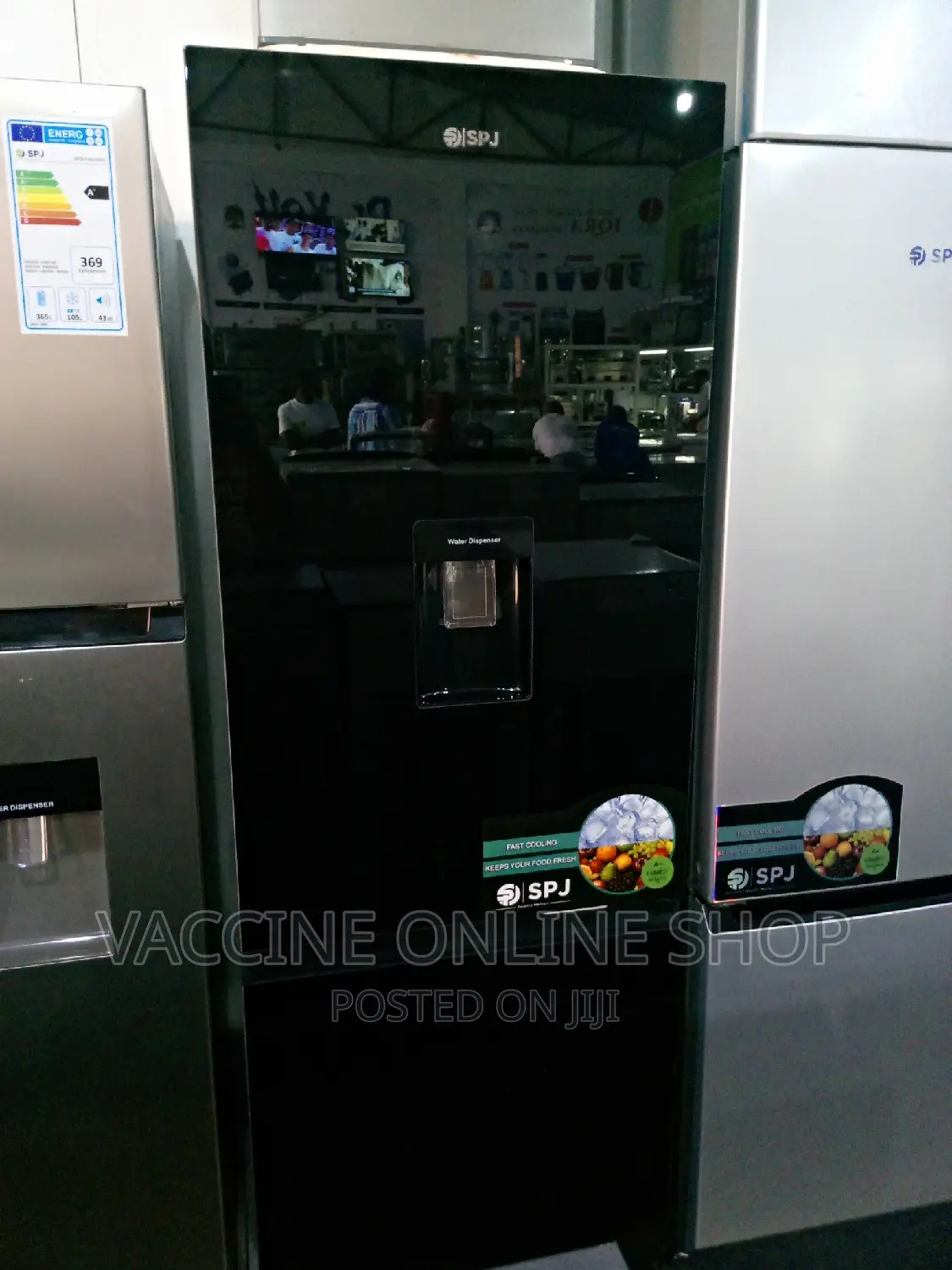 SPJ Fridge 429L Double Door With Water Dispenser BW