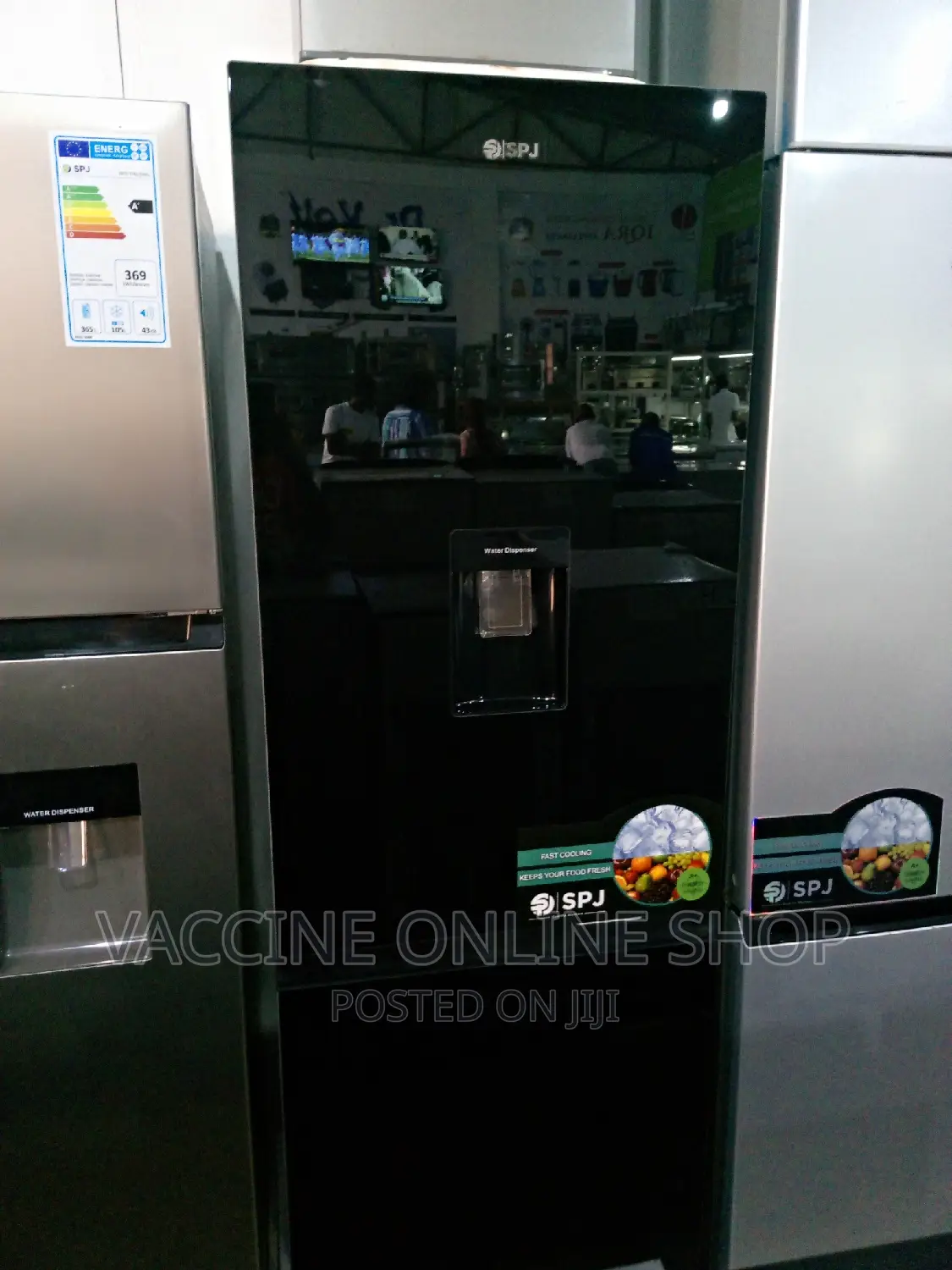 SPJ Fridge 429L Double Door With Water Dispenser BW