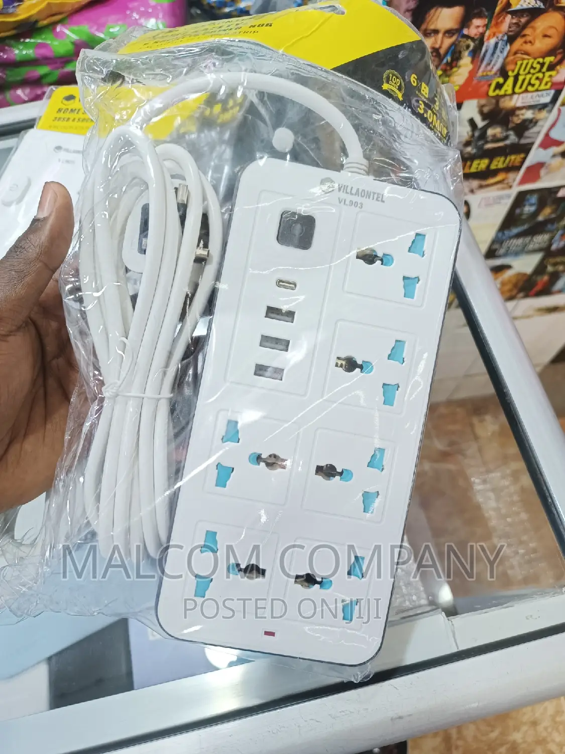 6 Position Electric Extension With USB Charging Ports