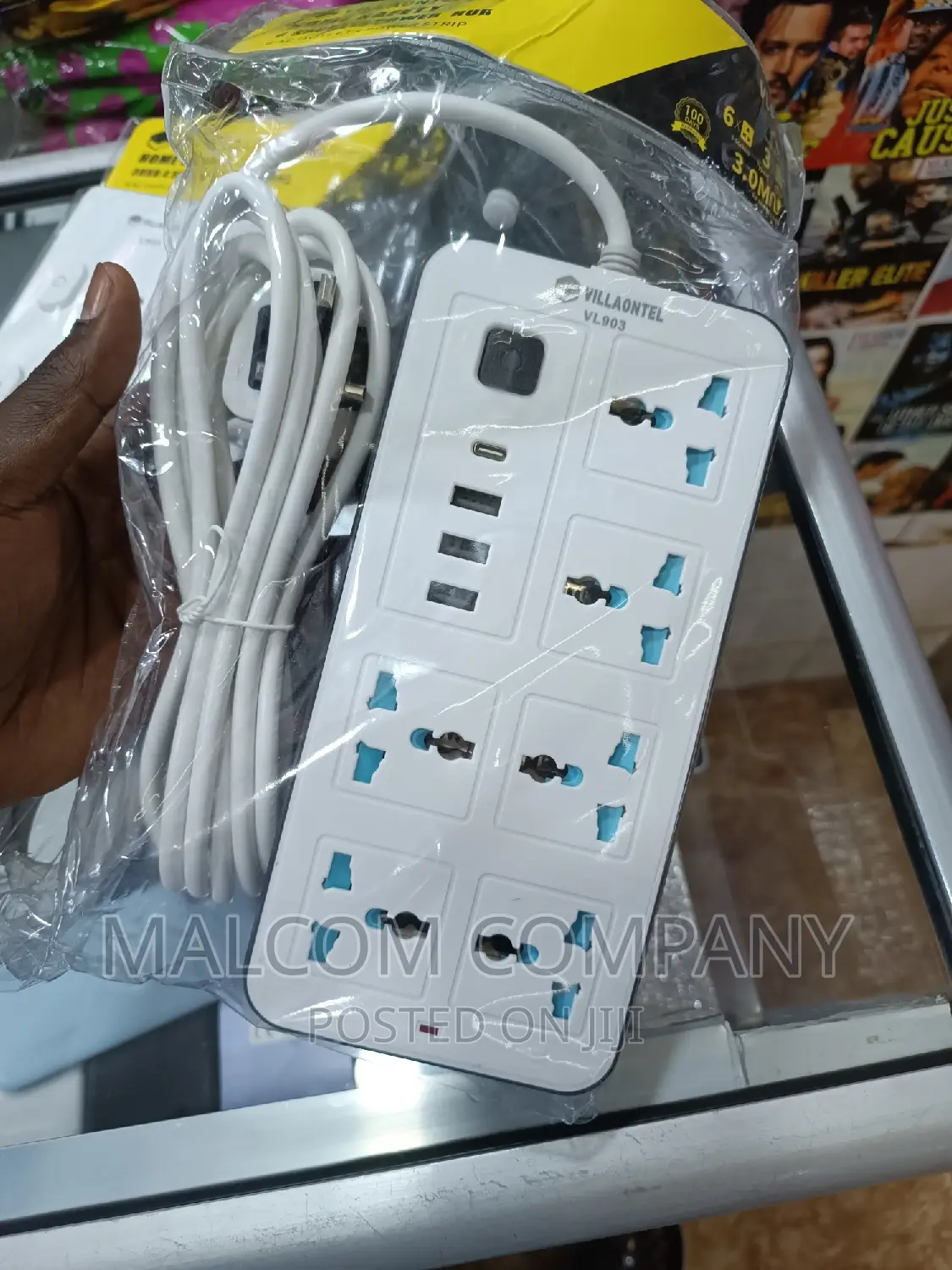 6 Position Electric Extension With USB Charging Ports