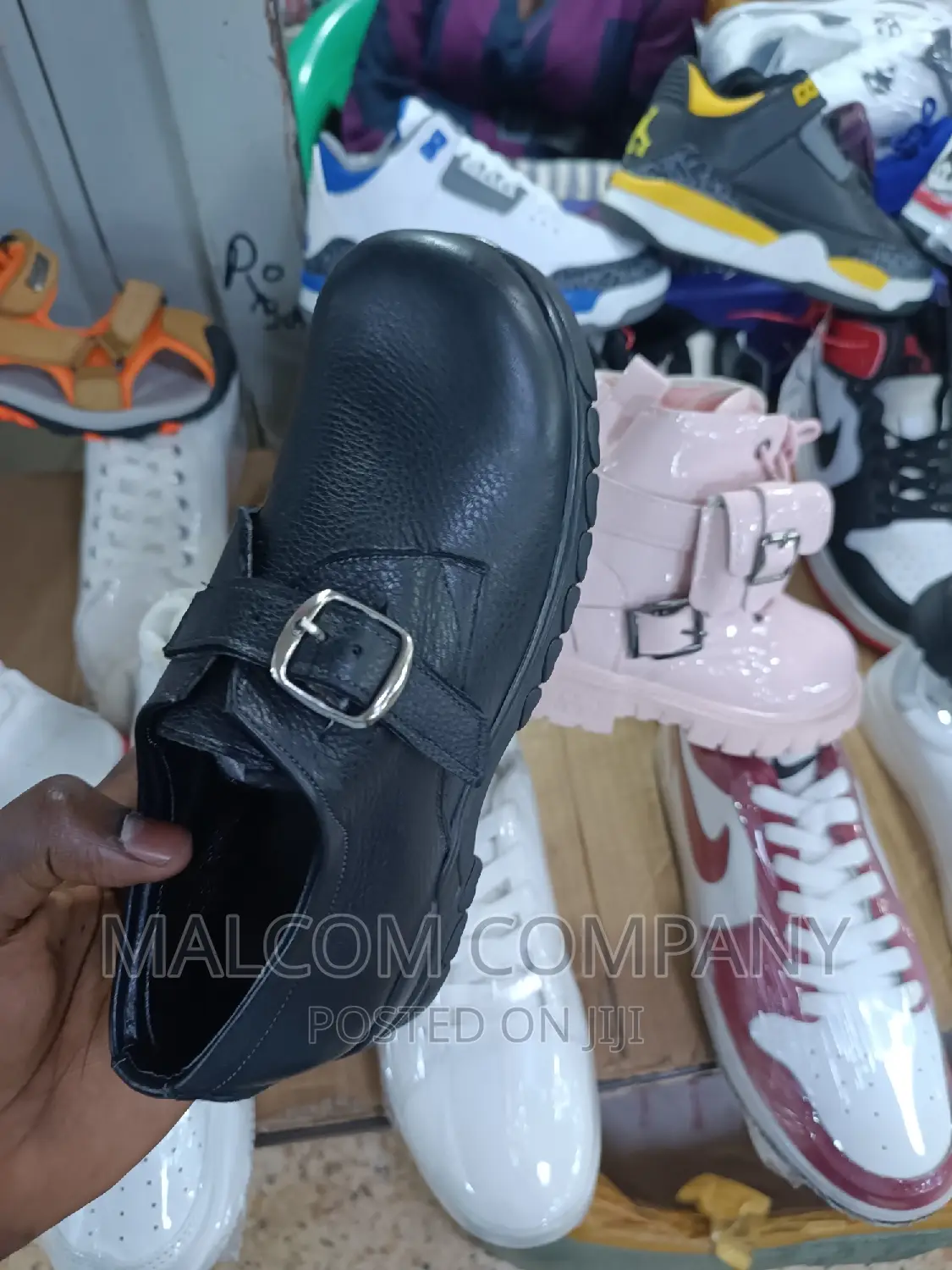 Children's School Shoes Leather and Black