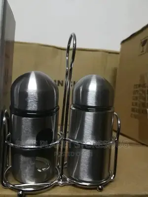 Hot Pepper and Salt Shakers \\ Stainless Steel.
