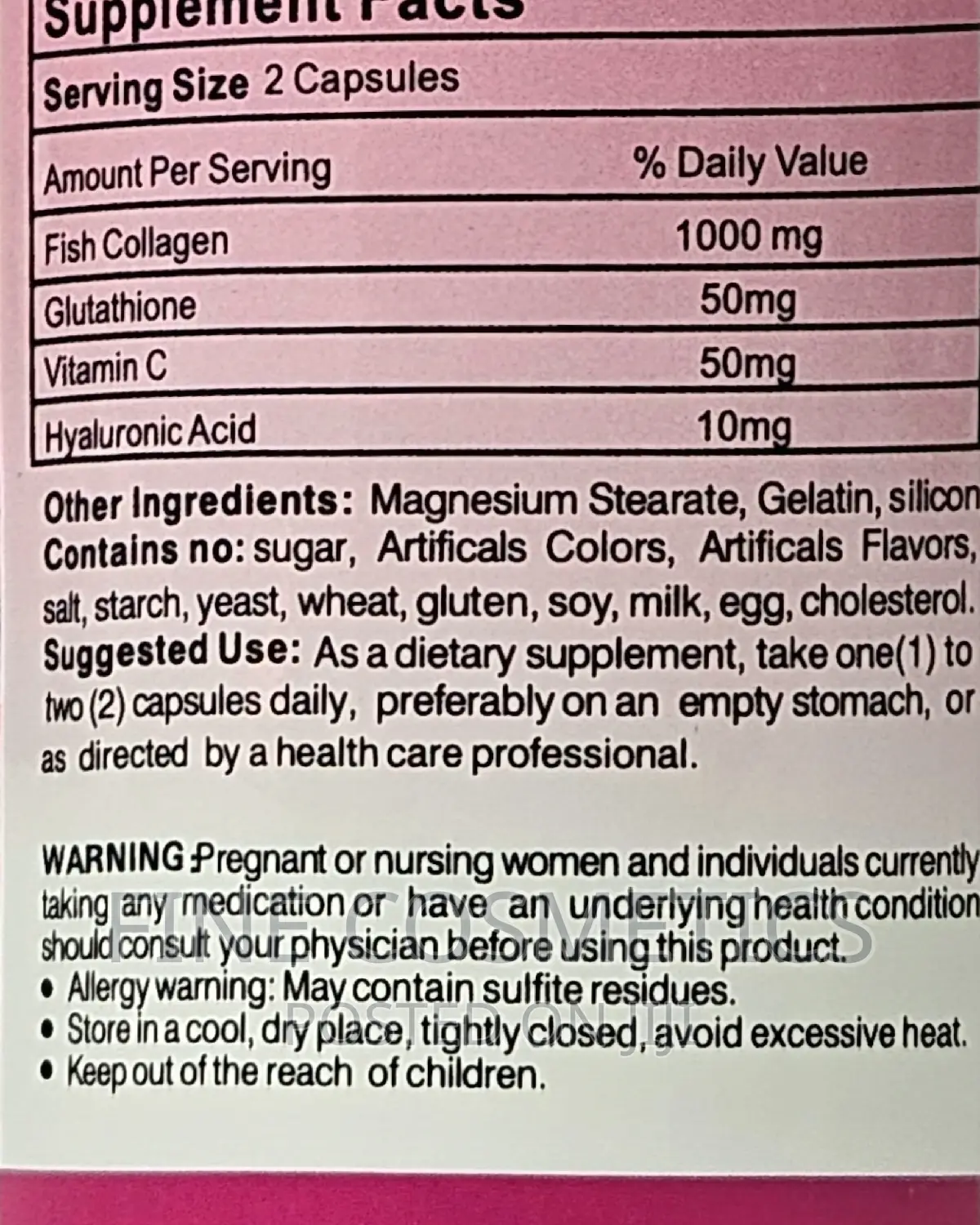 COLLAGEN AND GLUTATHIONE Skin Whitening |Hair Nail Care Caps