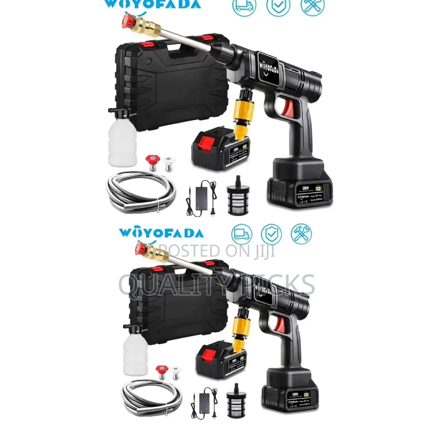 2 Batteries Rechargeable Car Washer Pressure
