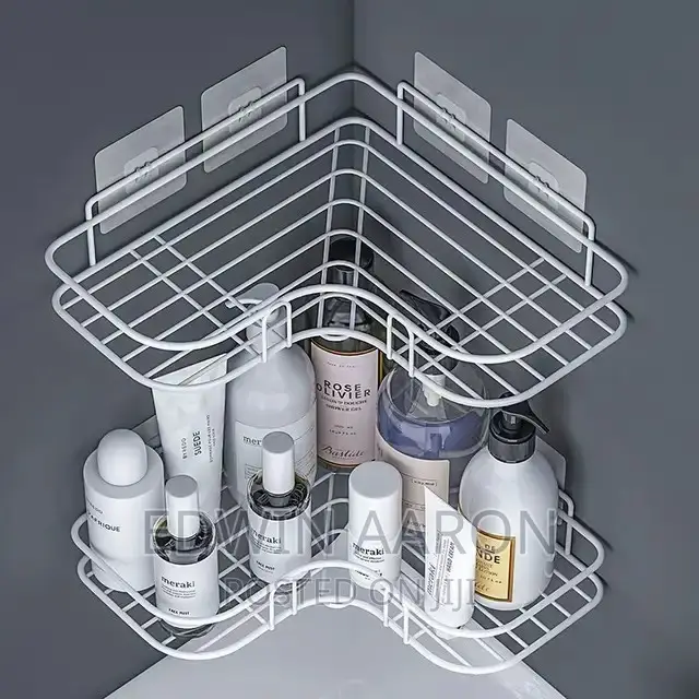 Pair of Wall Mount Bathroom Corner Shelves