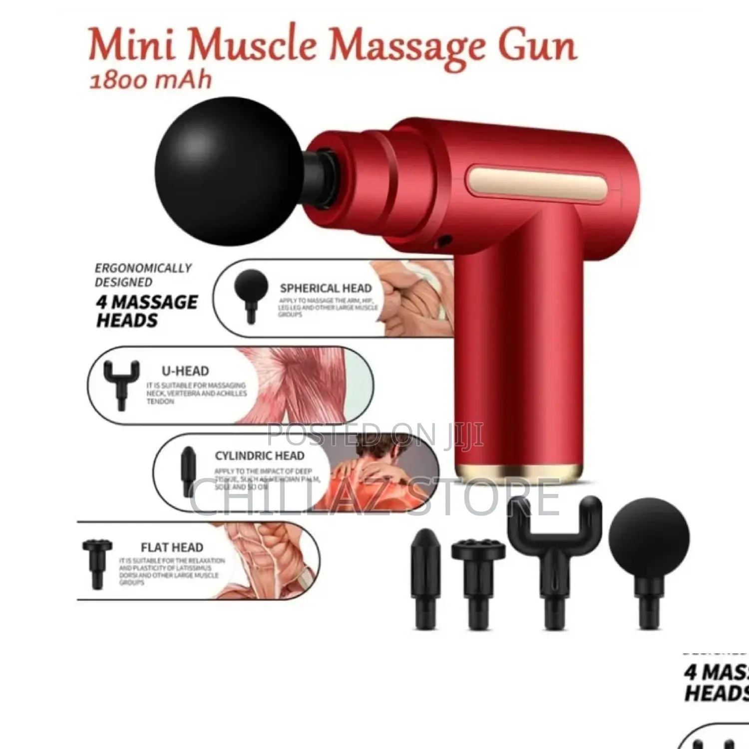 Mini Muscle Massage Gun With Five Heads.