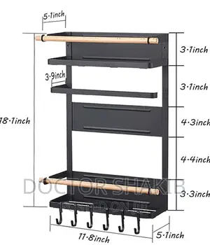 3 Tier Metal Kitchen Rack Magnetic Fridge Organizer