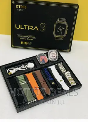 DT 900 Ultra Smartwatch With 7 Straps for Fitness Health