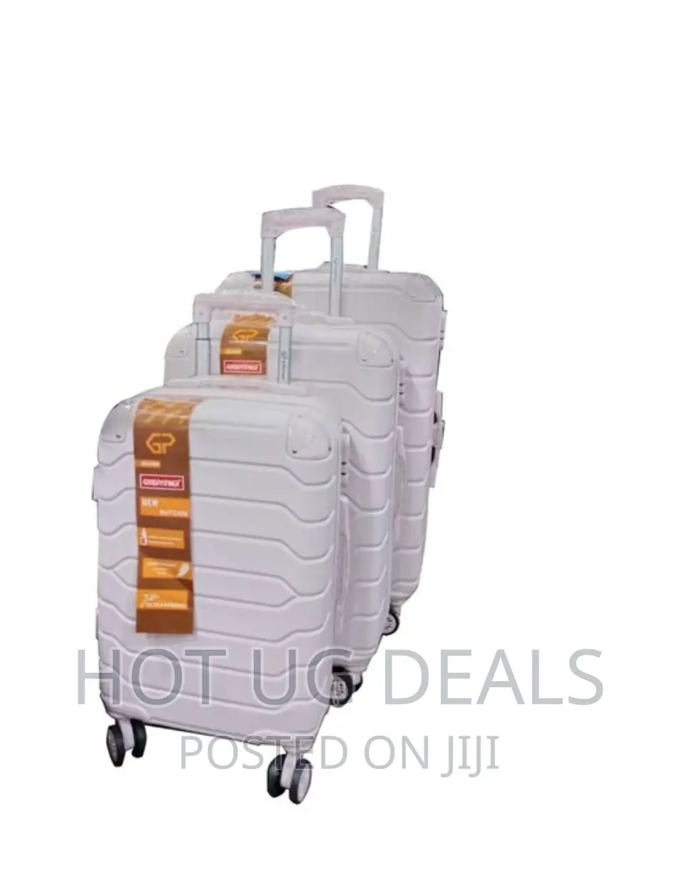 Set of 3pcs Spinner Plastic Travel Suitcase Bag - Pink
