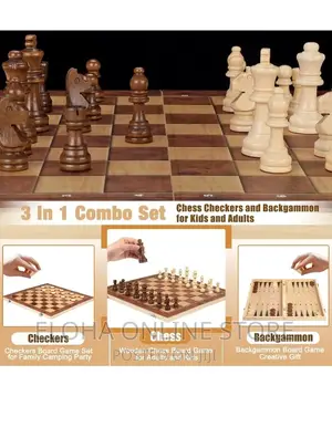 3 in 1 Checkers, Chess and Backgammon