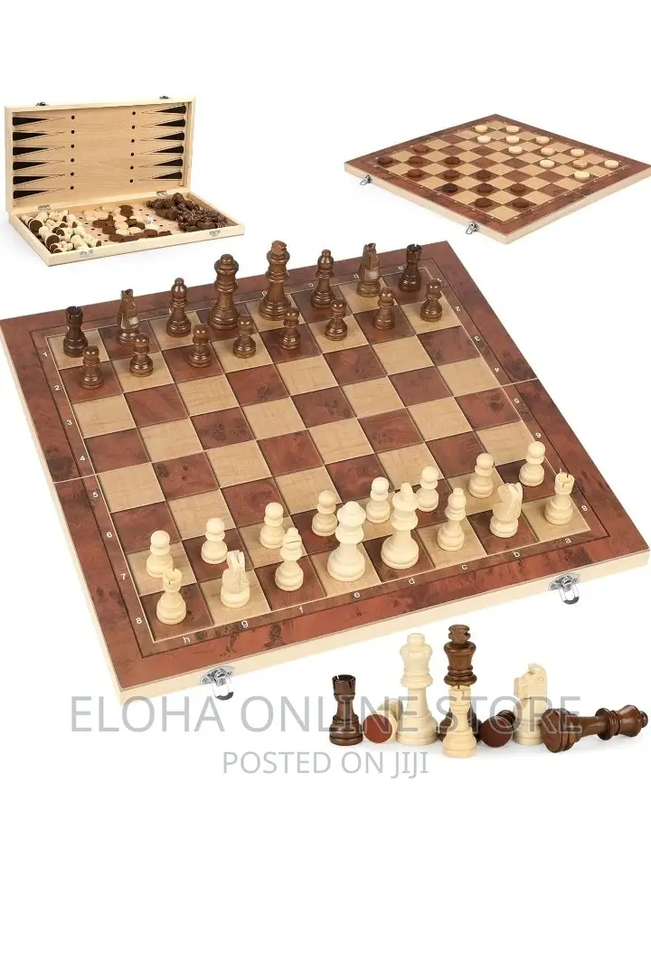 3 in 1 Checkers, Chess and Backgammon